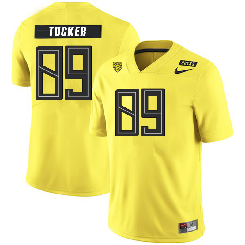 2019 Men #89 JJ Tucker Oregon Ducks College Football Jerseys Sale-Yellow - Click Image to Close